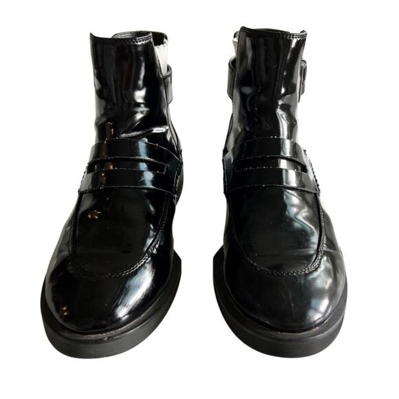 FR x FP Free People Vegan Patent Leather Boots - Picture 1 of 11